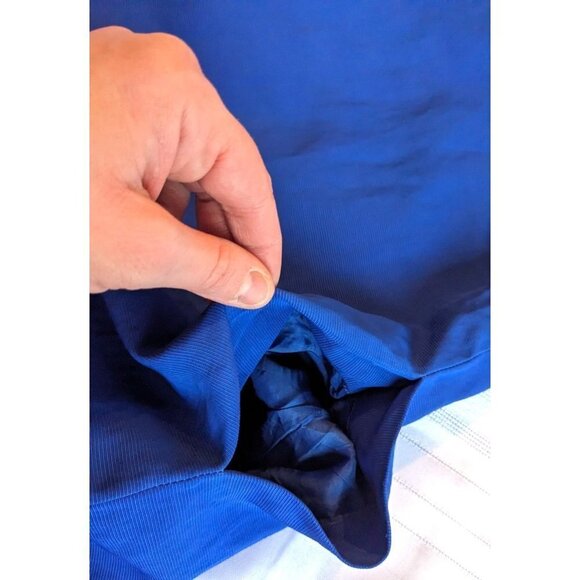 Vintage Y2K TARA JARMON Cobalt Blue Shift Mini Dress Cut Out Back Size 40 - Picture 6 of 7